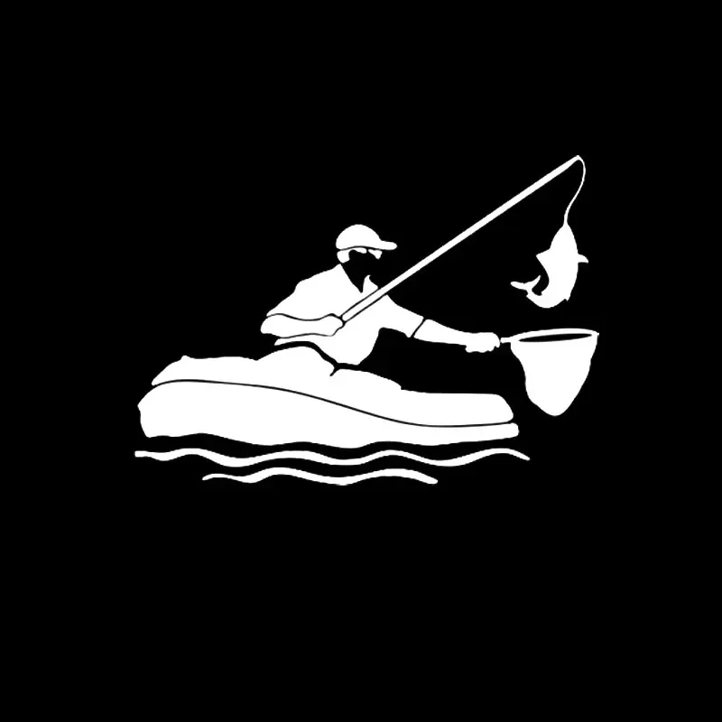 13.7 * 9.8CM Personalized Car Sticker River Fishing Activity Motorcycle PVC Sticker Handsome and Cool Sticker