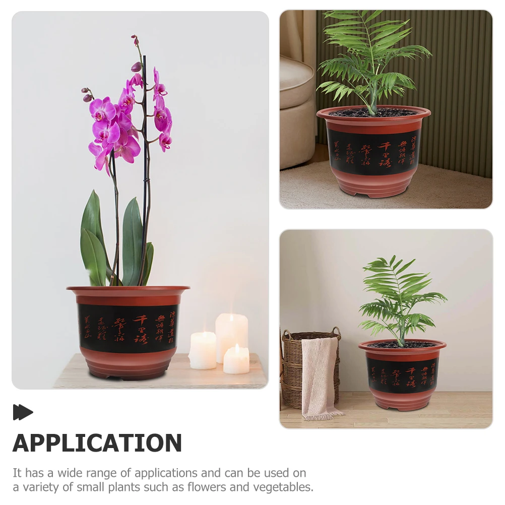 

4pcs Orchid Planter Pots 29 5cm 5cm Height Brick Red Draining Holes Durable Plastic Plants