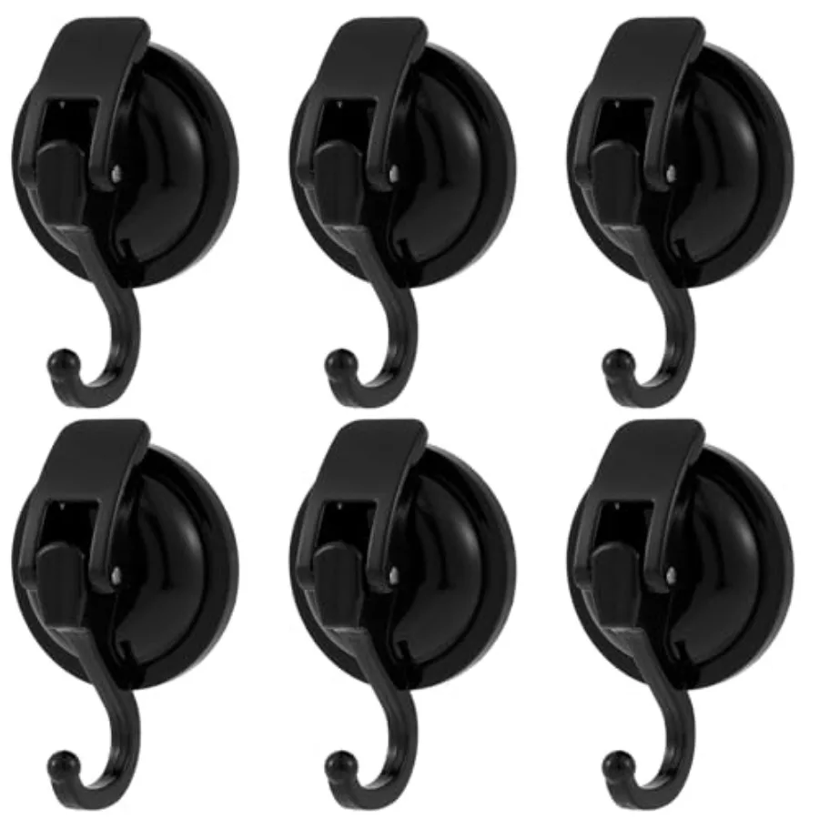 

Suction Cup Hook 15LB Heavy Duty Vacuum Shower Hooks No Drilling Reusable Suction Robe Coat Wreath Hook for Kitchen Bathroom Bl