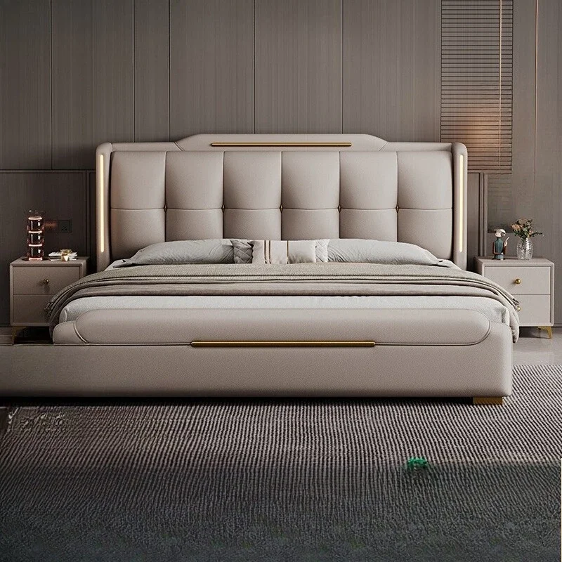 

Modern Bedroom Bed Full Massage Headboards European Capsule Bed Storage Multifunctional Cama Solteiro Lounge Suite Furniture