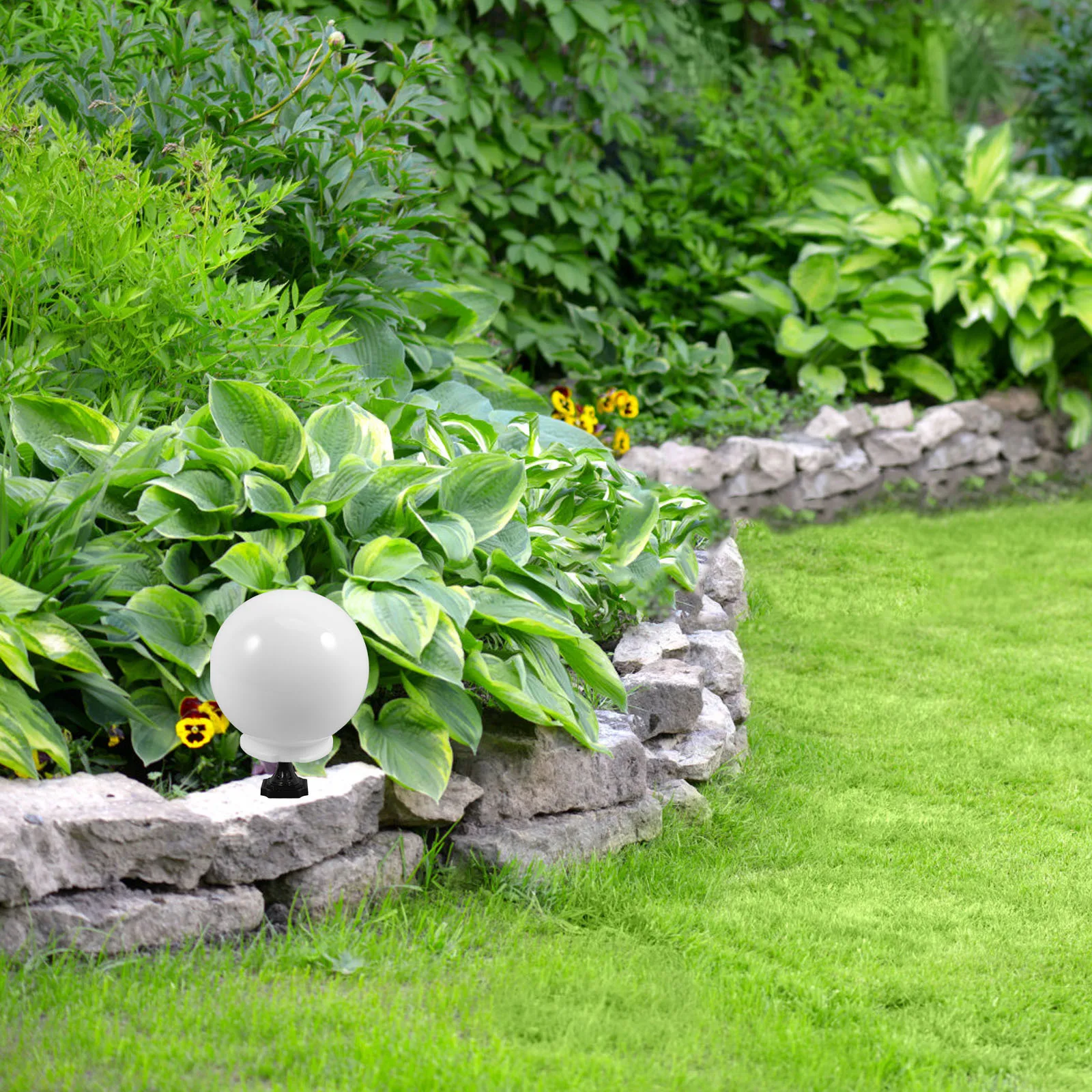 

White Acrylic Globe Lampshade Durable Waterproof Dustproof Easy Installation High Brightness Outdoor Garden Patio Driveway Light