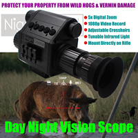 Megaorei NK008, M5 Infrared Monocular Telescope Night Sight with 25mm Rubber Eye Guards Diopter Lens 1080p HD Day Night Vision