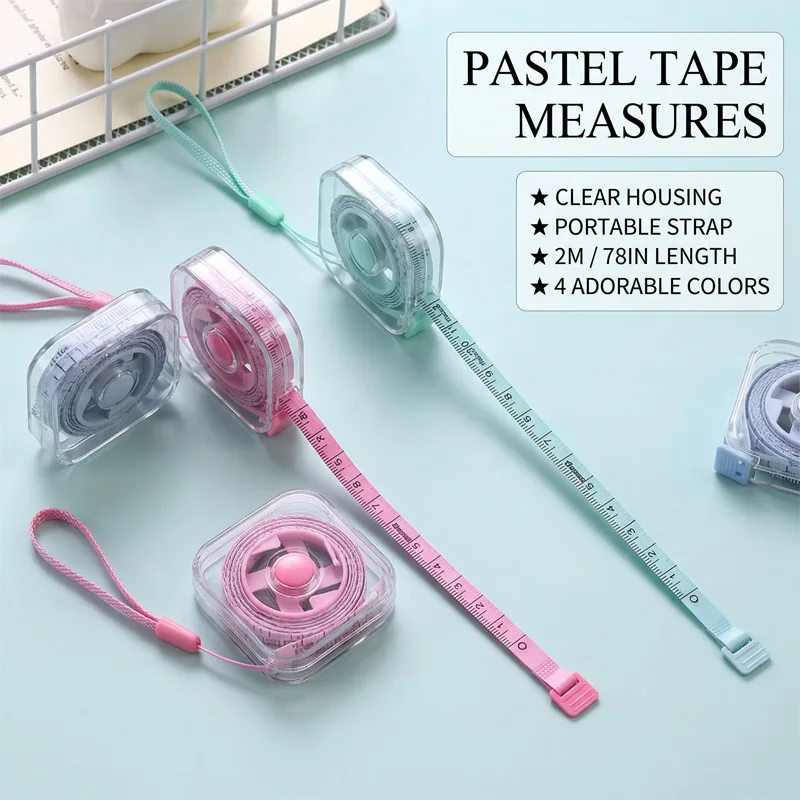 Mini Soft Tape Measure Cute Portable Body Measuring Tape 2M/78.74inch for Sewing Tailoring Fitness Retractable Ruler