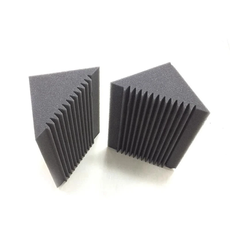 

30 PCS Acoustic Foam Charcoal/Black Bass Trap Sound Absorption Studio Soundproofing Corner Wall 12 X 12 X 24 Cm