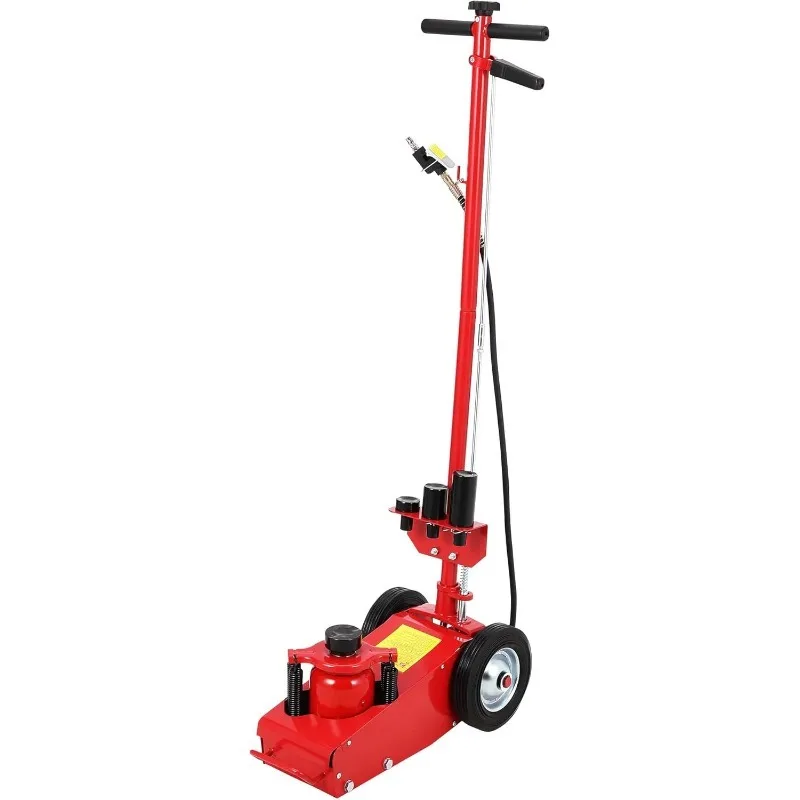 

22 Ton Air Hydraulic Floor Jack For Heavy Trucks & Tractors 44000 LBS Capacity 4 Adapters Adjustable Handle Dual Power