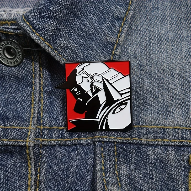 Fullmetal Alchemist Anime Alphonse AI Cute Enamel Pins – Alloy Cartoon Metal Brooch Badge for Cosplay, Jackets, Bags, Hats