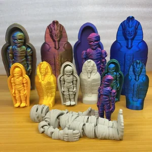 Model Mainan Cetak 3D Hadiah Dekoratif Mumi Ornamen Dekoratif Firaun Mesir Set Mumi + Sphinx Bergerak Realistis 10 angka mumi penjualan terbaik - №