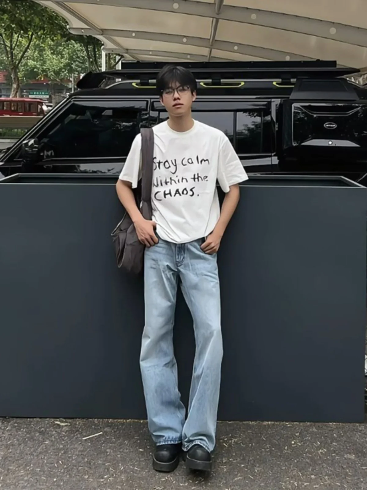 

Cleanfit Light Blue Men's Jeans American High Street Vibe Straight Leg Summer Thin Jeans Youth Faion Long Pants