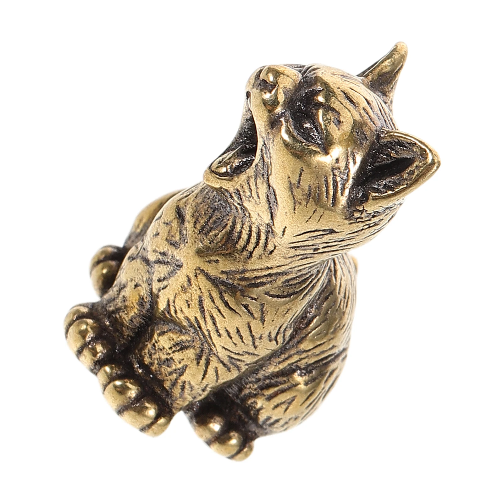 

Brass Figurine Miniature Kitten Statue Retro Home Decor brass animal figurines cat desk decor sculpture