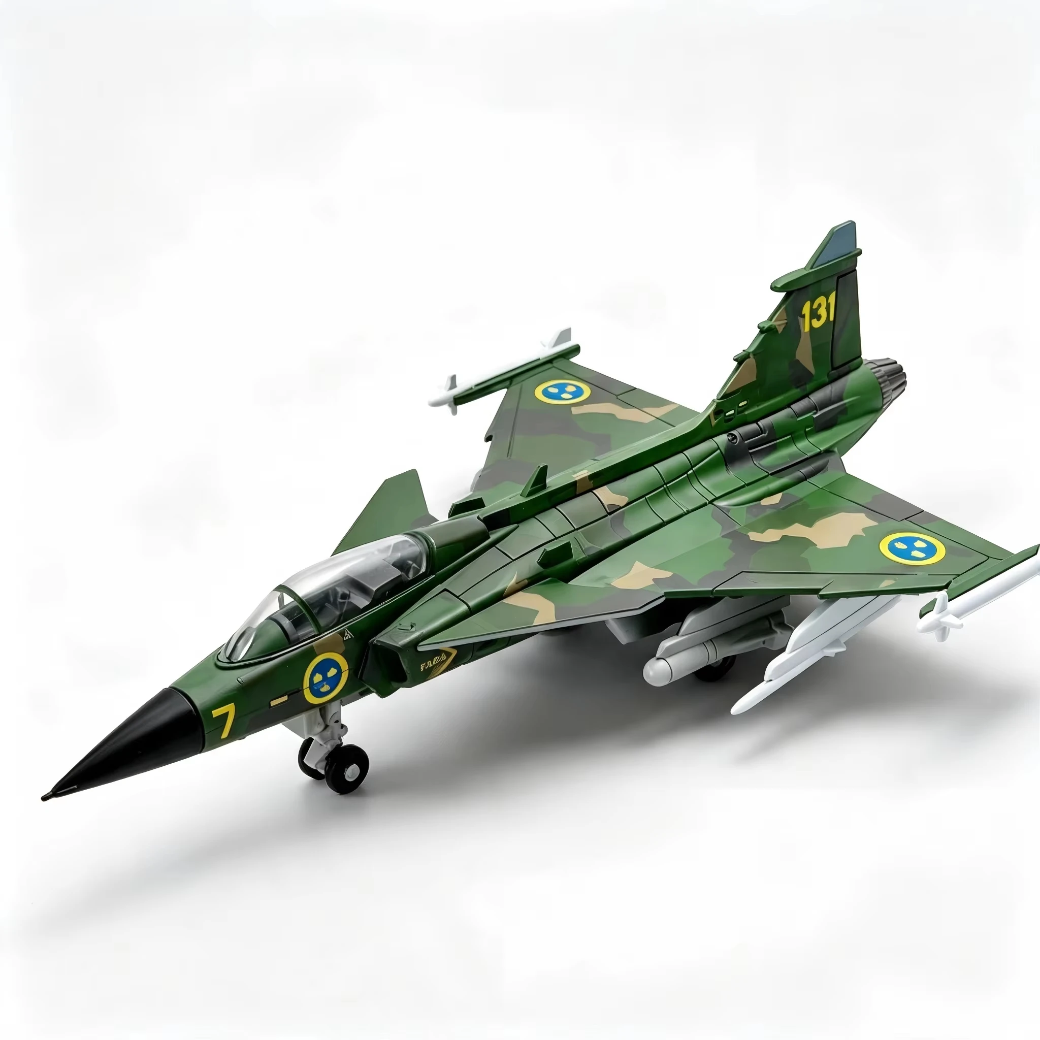1:72 Scale JAS-39 Gripen Fighter Jet Model Kit, DIY Assembled Military Aircraft Toy, Detailed Replica for Collection Display Gif