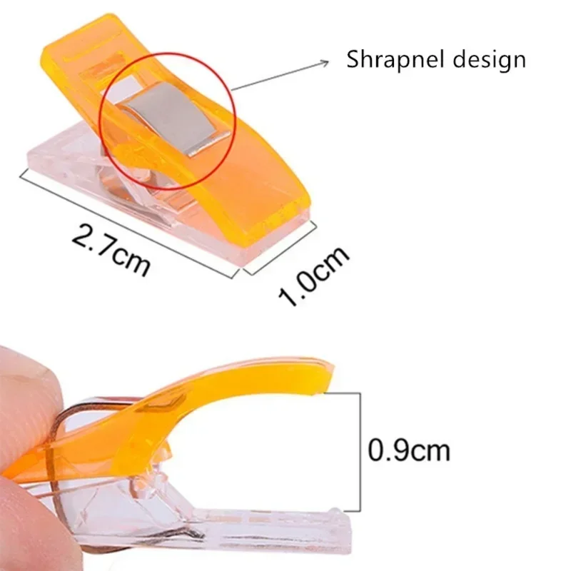 10 PCS 2 Size Clips Fabric Adhesive for Quilting Sewing Knitted Plastic (Random Colors) Paper Storage