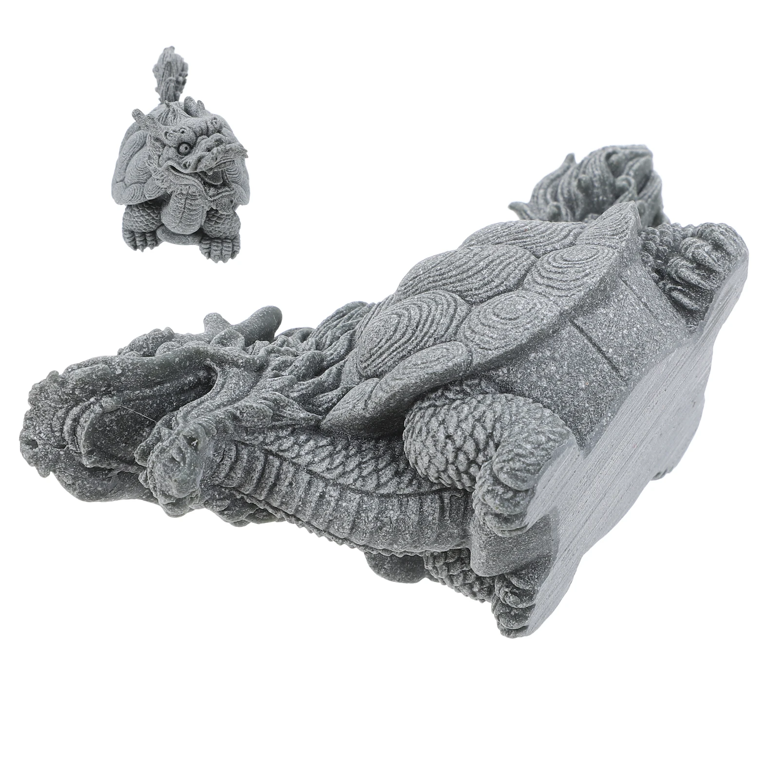 

Lucky Grey Stone Dragon Turtle Feng Shui Statue Wealth Prosperity Sculpture Easy Installation Aquarium Flower Pot Water Feature