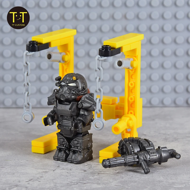 MOC Military Soldiers Mini Anime Action fallouted Knights Bracket Model Figures Weapons Robots Mecha Building Blocks Bricks Toys