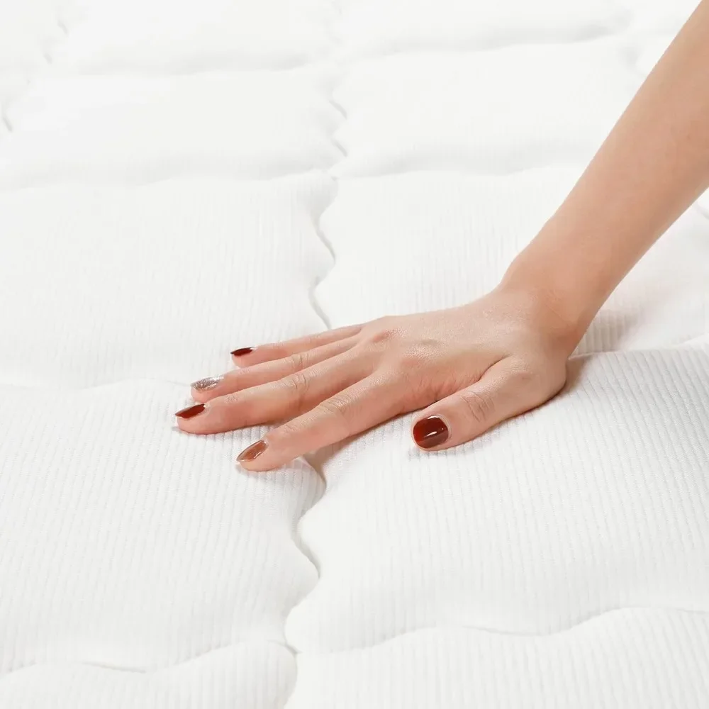 Matelas Hybride en Mousse à Mémoire de Forme, 10 Pouces, avec Ressorts Intérieurs de Poche, pour Isolation de Mouvement et Pression, Moyen et Optimiste, Livraison Gratuite