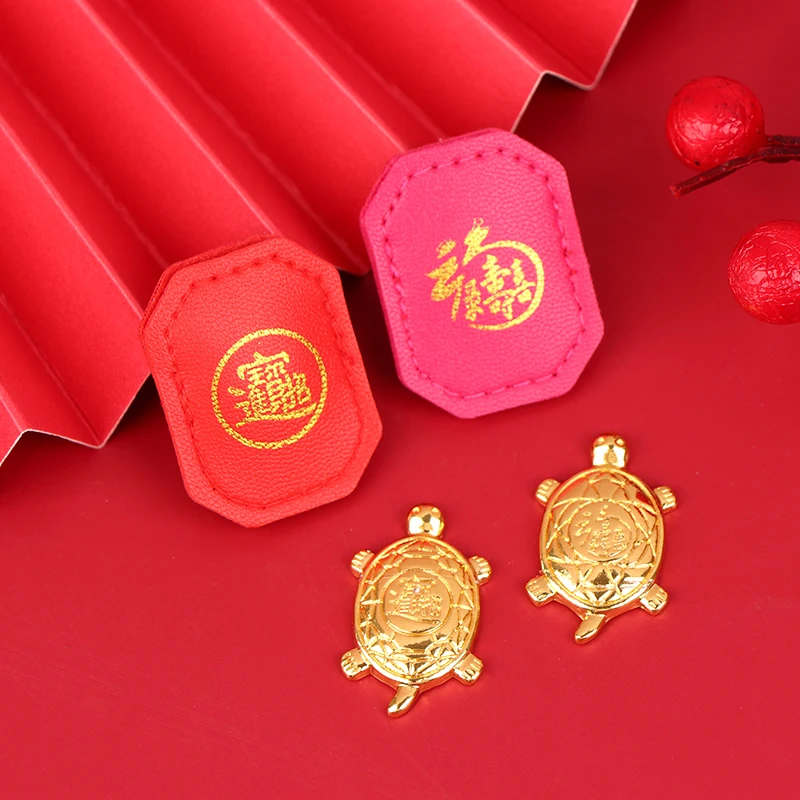 Feng Shui  Money Turtle Temple Mini Golden Tortoise Guarding Praying Lucky Wealth Home Decor Lucky Gift Miserly Turtle