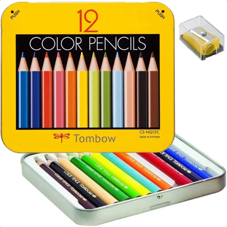 

Mini Colored Pencil Set in Metal Tin 12Pack