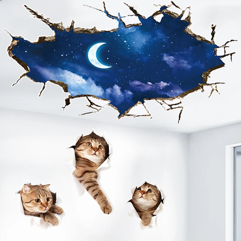 

3D Stereo Vision Decorative Wall Stickers Living Room Bedroom Bathroom Floor Stickers Self-Adhesive Waterproof Wall Stickers