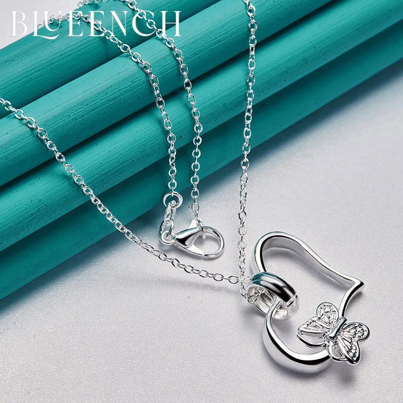 

Blueench 925 Sterling Silver Love Zircon Pendant Necklace for Women Proposal Wedding Party Fashion Jewelry