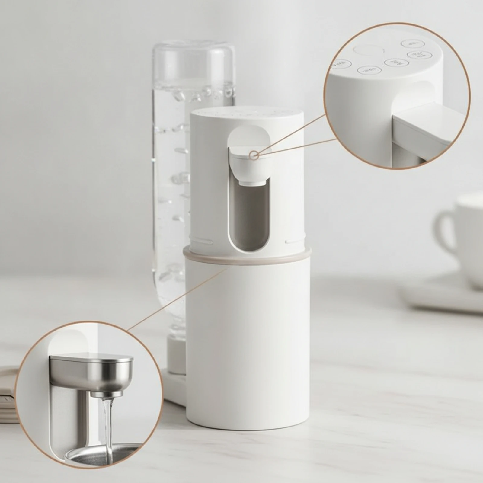 Instant Hot Water Dispenser Quick Heating Portable Water Dispenser Appliance Adjustable Easy to Clean for Travelers, Travel view 5
