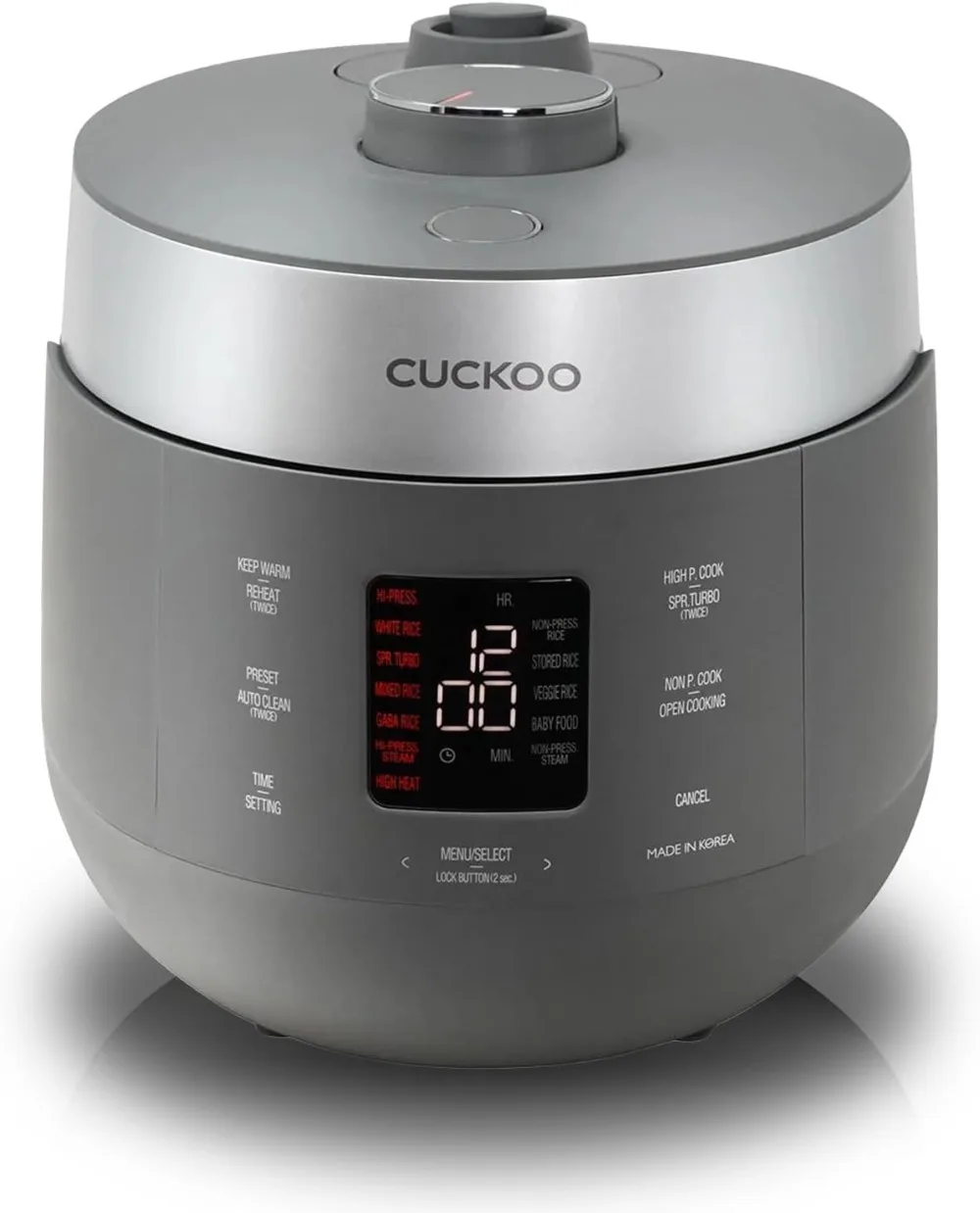 CUCKOO CRP-ST0609FG 6-Cup (Uncooked) / 12-Cup (Cooked) Twin Pressure Rice Cooker & Warmer with Nonstick Inner Pot, 16 Menu