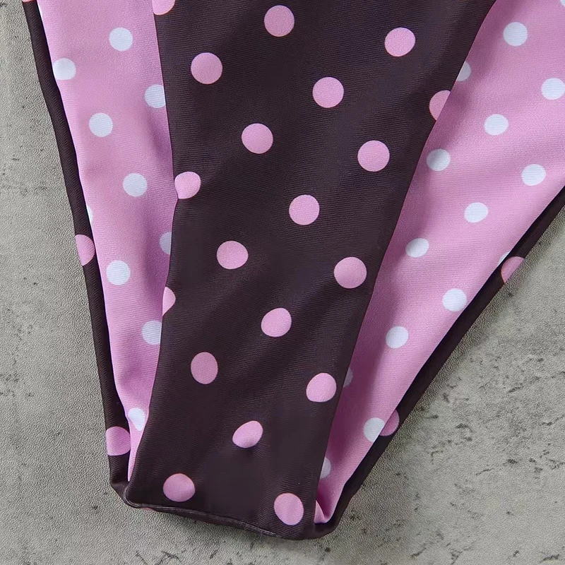 Sexy Micro Bikini 2026 Women Polka Dot Bikinis Three-piece Set Push Up Brazilian Swimsuit Split Bathing Suit Lace Up Swimwear view 3