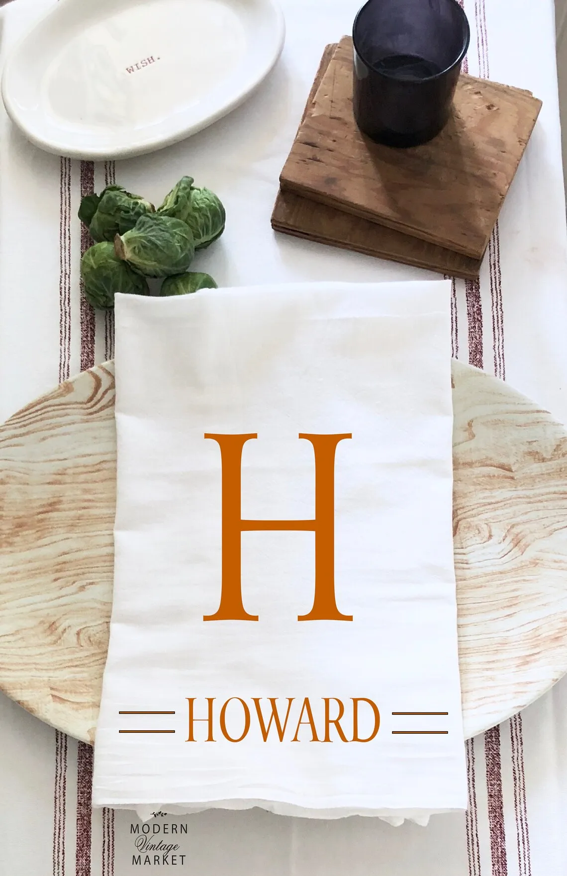 Custom Tea Towel - Persoanlized tea Towel Monogrammed Tea Towel