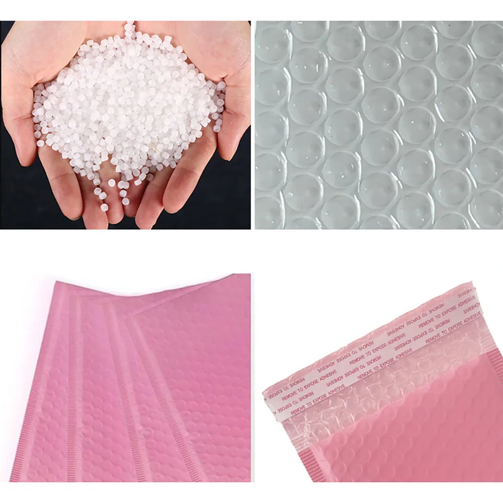 50 قطعة فقاعة البريدية فقاعة المغلفات حقيبة الوردي مقاوم للماء الذاتي الالتصاق ختم الشحن السريع المغلف حقيبة التعبئة والتغليف خفيفة الوزن