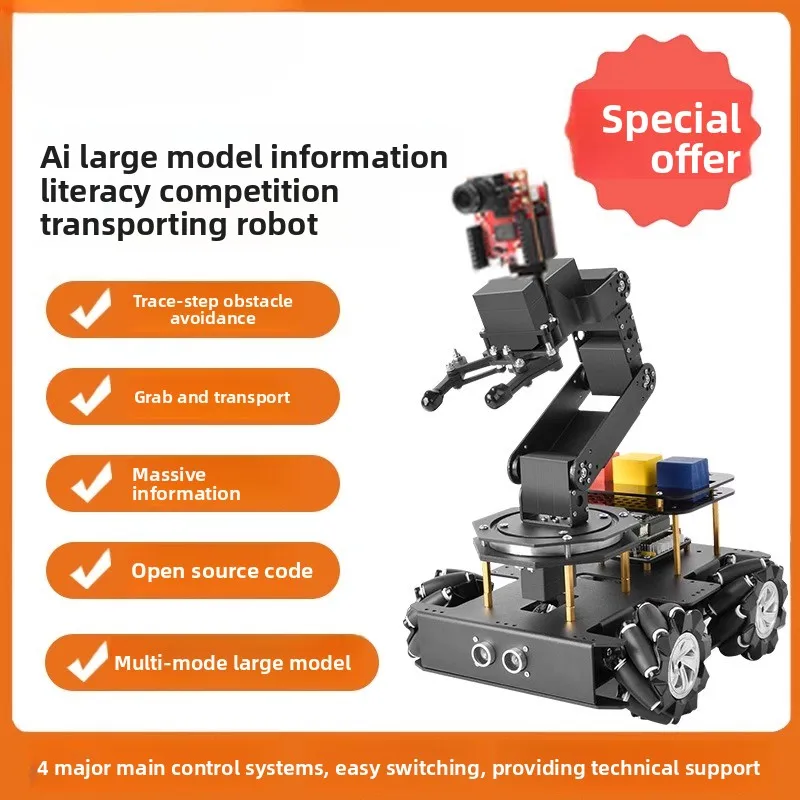 

32 Wheeled Vision AI Large Model Handling Robot Manipulator Intelligent Tracking Obstacle Avoidance Information