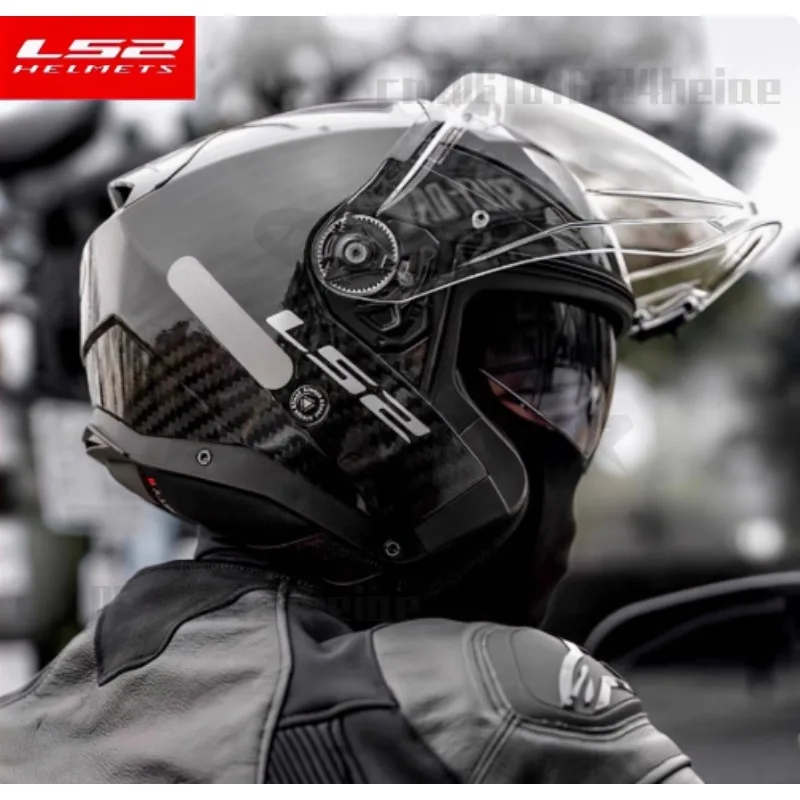 LS2 OF603 carbon fiber half helmet double lens glass fibre motorcycle helmet electric vehicle open face helmet casco moto