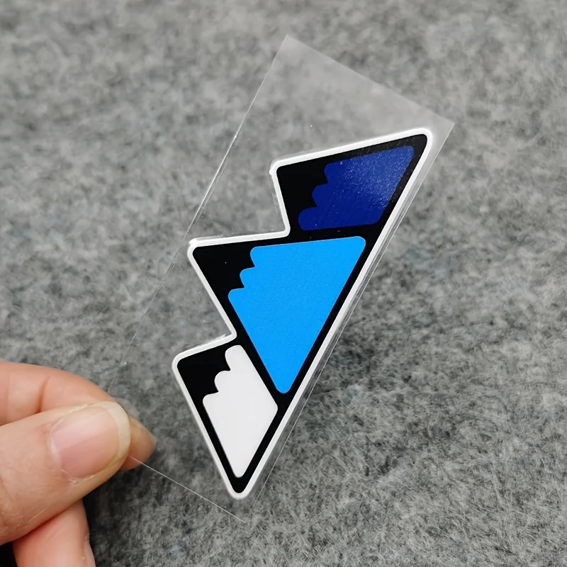 2Pcs/Set Mountain Pattern Waterproof Vinyl Stickers , Blue, Black & White Geometric Decals for Car, Motorcycle & Laptop