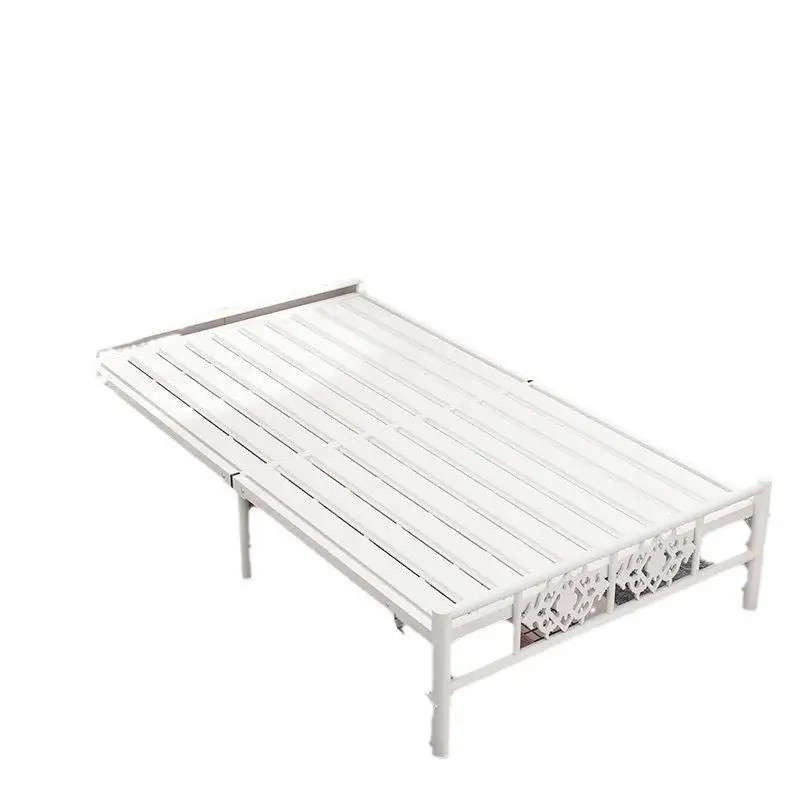 Rental house household folding single double bed wooden board iron bed High Quality