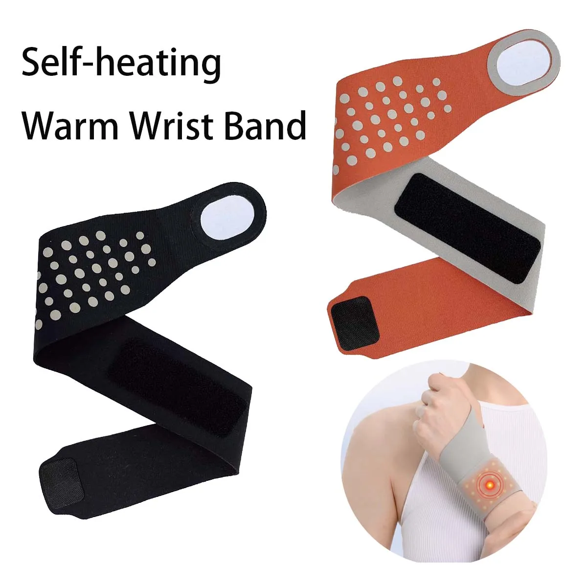 

Fitness Heating Wrist Protector Sports Warm Wrist Band Tourmaline Coating Self-heating Therapy Pad Sprain Prevention Wrist Strap