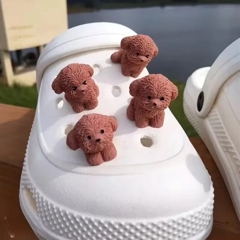 New Creative Pet Series Hole Shoe Charms Decorations Cute Cartoon Mini Puppy Shoes Buckle DIY 3D Hole Shoe Accessories