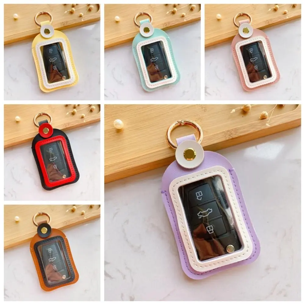 PVC Key Pouch Compact Small Size Anti-scratch Protect Car Remote Key Case Light Luxury Style Key Storage Holder Daily Carry