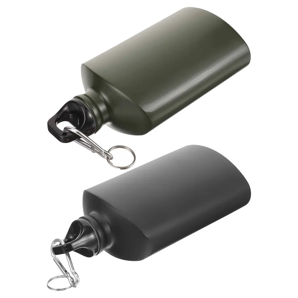 

2pcs Outdoor Water Bottle Aluminum Canteen Lightweight Portable Camping Hiking Large Capacity Storage Container