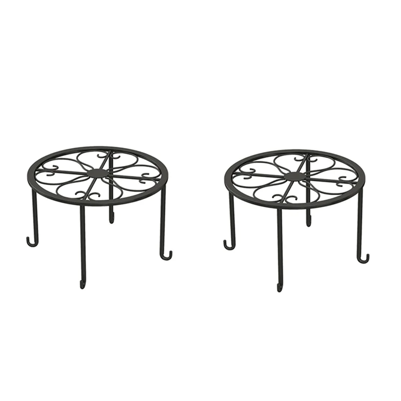 WFF 2-Pack Decent Metal Plant Stands Heavy Duty Flower Pot Stands Anti-Rust Iron Plant Pot Shelf For Multiple Plant