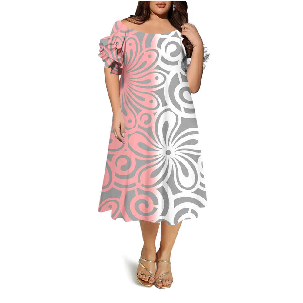 Newly Designed Women'S Dress Samoan Pacific Island Custom Long Dress Festival Party Special Ethnic Style Evening Dress