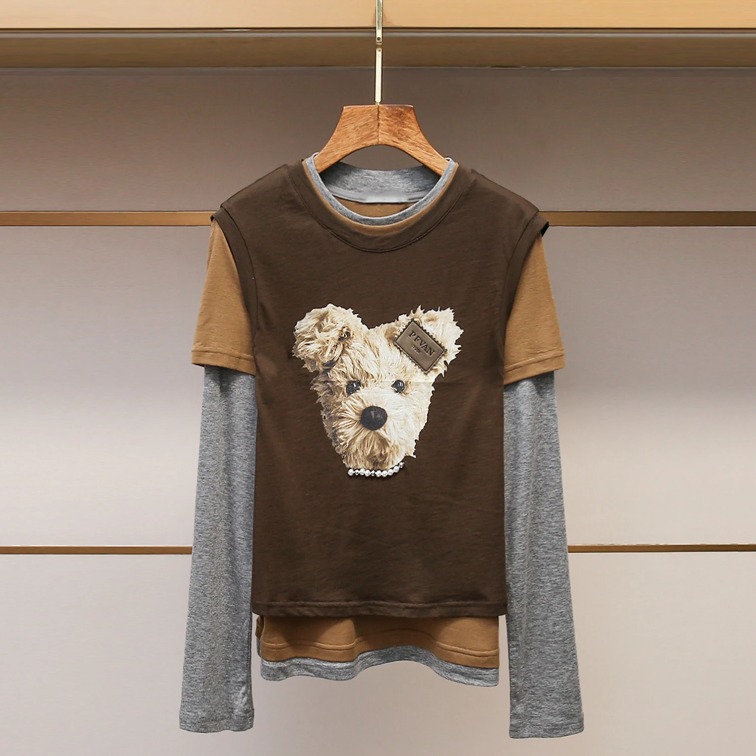 

Модная длинная футболка с принтом медведя Све, цветная блузка, повседневная женская элитная модная зимняя футболка, Новое поступление, круглая футболка Ne