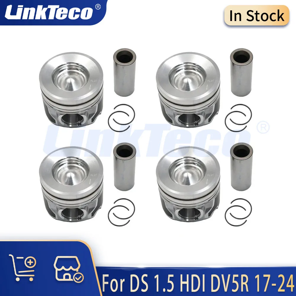 Engine Parts Pistons With Rings Set Fit 1.5 L Diesel DV5R For Ford Citroen C3 C4 C5 Aircross Berlingo Jumpy 1.5L BlueHDi 2017-