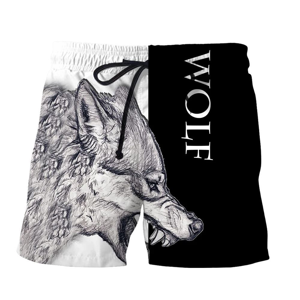 SONSPEE Novelty Animal Harajuku 3D Print Shorts Proud and Aloof Wolf Patten Plus Size Men Women Trend Personality Short Pants