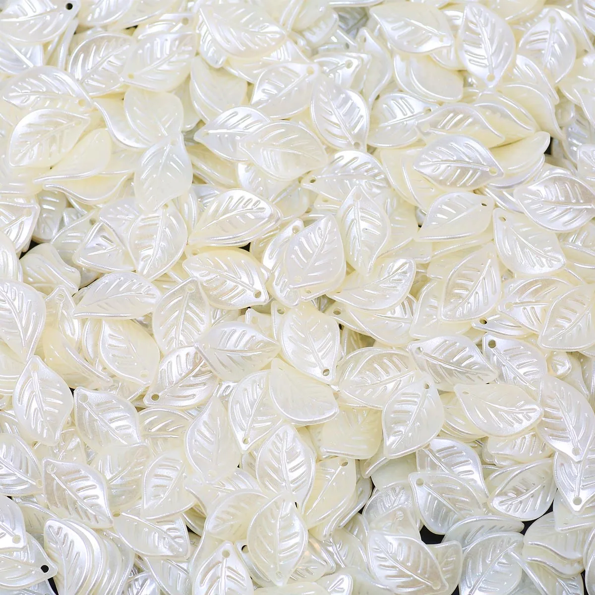 10*16mm Acrylic Leaf Beads in Beige for Handmade DIY Jewelry Making Suitable for Beadwork and Loose Bead Accessories