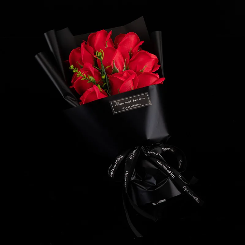 9 رؤساء زهرة الصابون باقة الورد زهرة اصطناعية لعيد الميلاد الزفاف حفلة عيد ميلاد عيد الحب DIY هدية ديكور المنزل