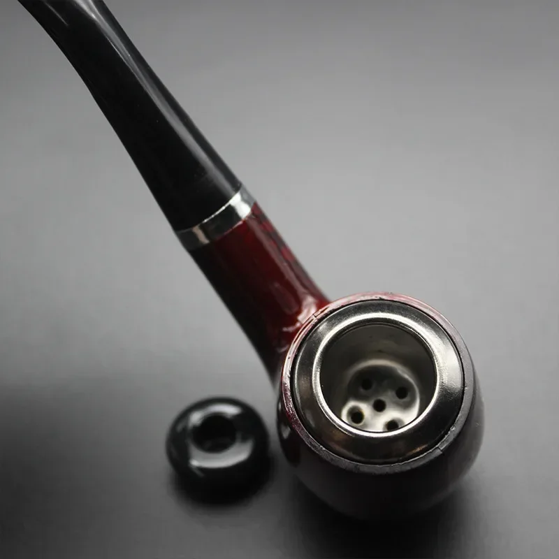 Portable Pipe Smoking Pipe Tobacco Filter Grinder Herb Wooden With Holder Cigarette Accessories tobacco accessories