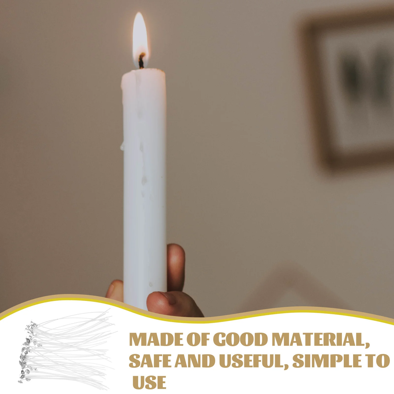 

50Pcs Wicks Cotton DIY Making Kit Durable Reliable Perfect for Experiments Wicks for Candlemaking