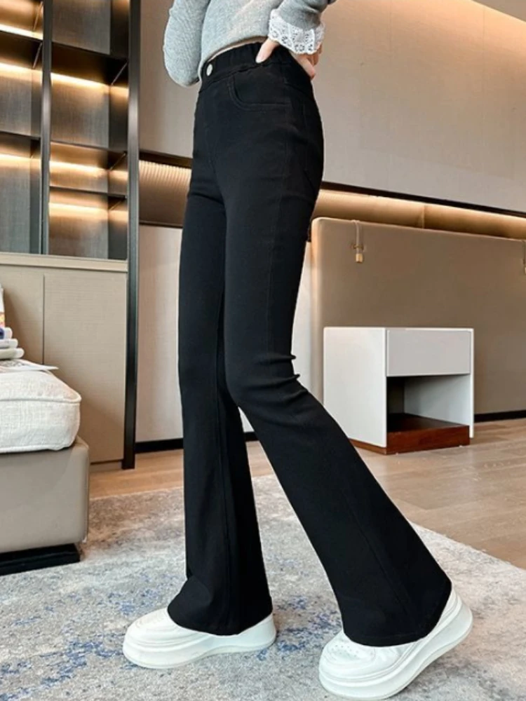 Girl Flare Denim Jeans Spring Autumn Winter Slim Fit Pants Kids Fashion Trousers Children Clothing