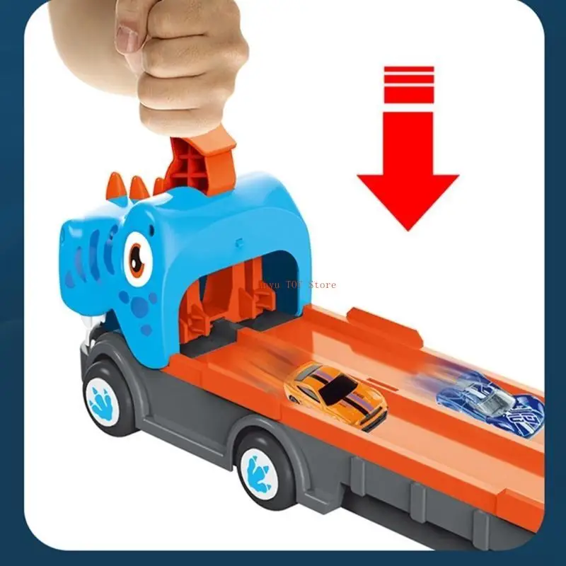 

96GC Dinosaur Transport Truck Toy Children Race Car Toy with Extensible Track