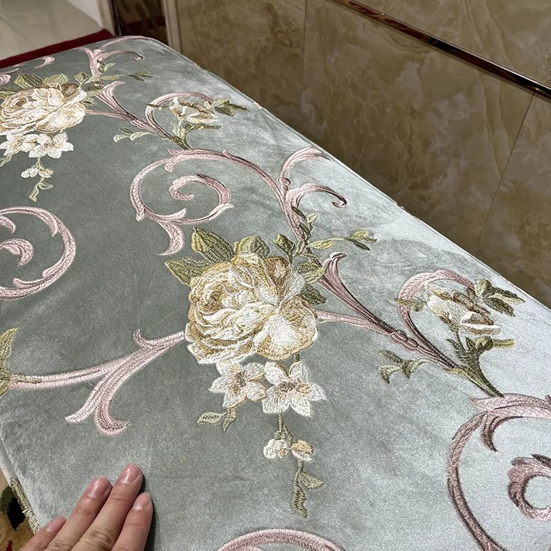 مقعد بجانب السرير من الخشب الصلب الفرنسي، سرير غرفة النوم من الخشب الصلب الأوروبي لغرفة المعيشة #3