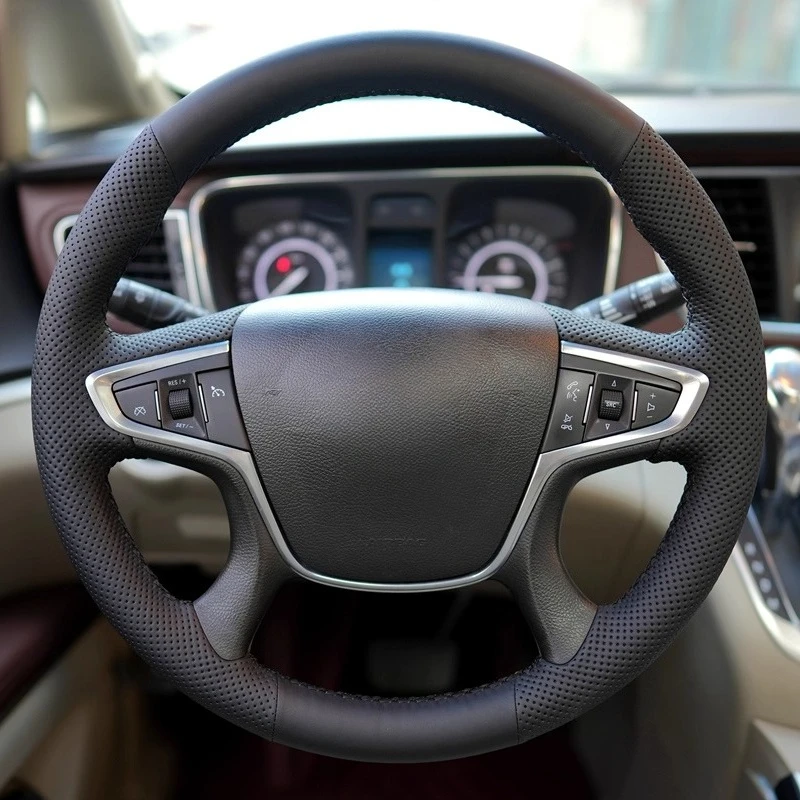 

Сшитый вручную нескользящий впитывающий пот прочный чехол на руль из кожи наппа для NETA S L модифицированные аксессуары для салона автомобиля