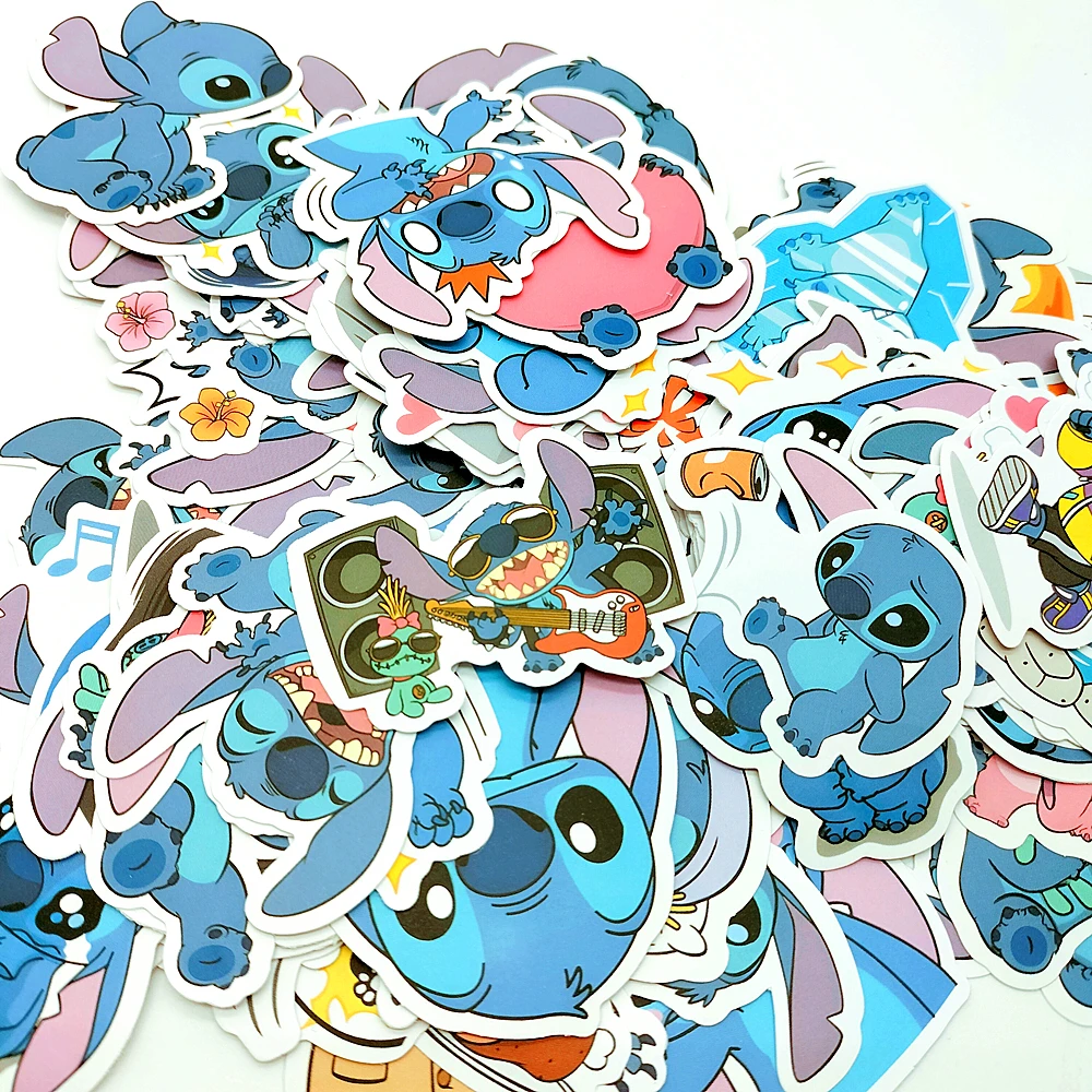 20/40/60/80/100PCS Cute Cartoon Lilo & Stitch Band Concert Stickers Balloon Decoration DIY Diary Laptop Luggage Graffiti Decals