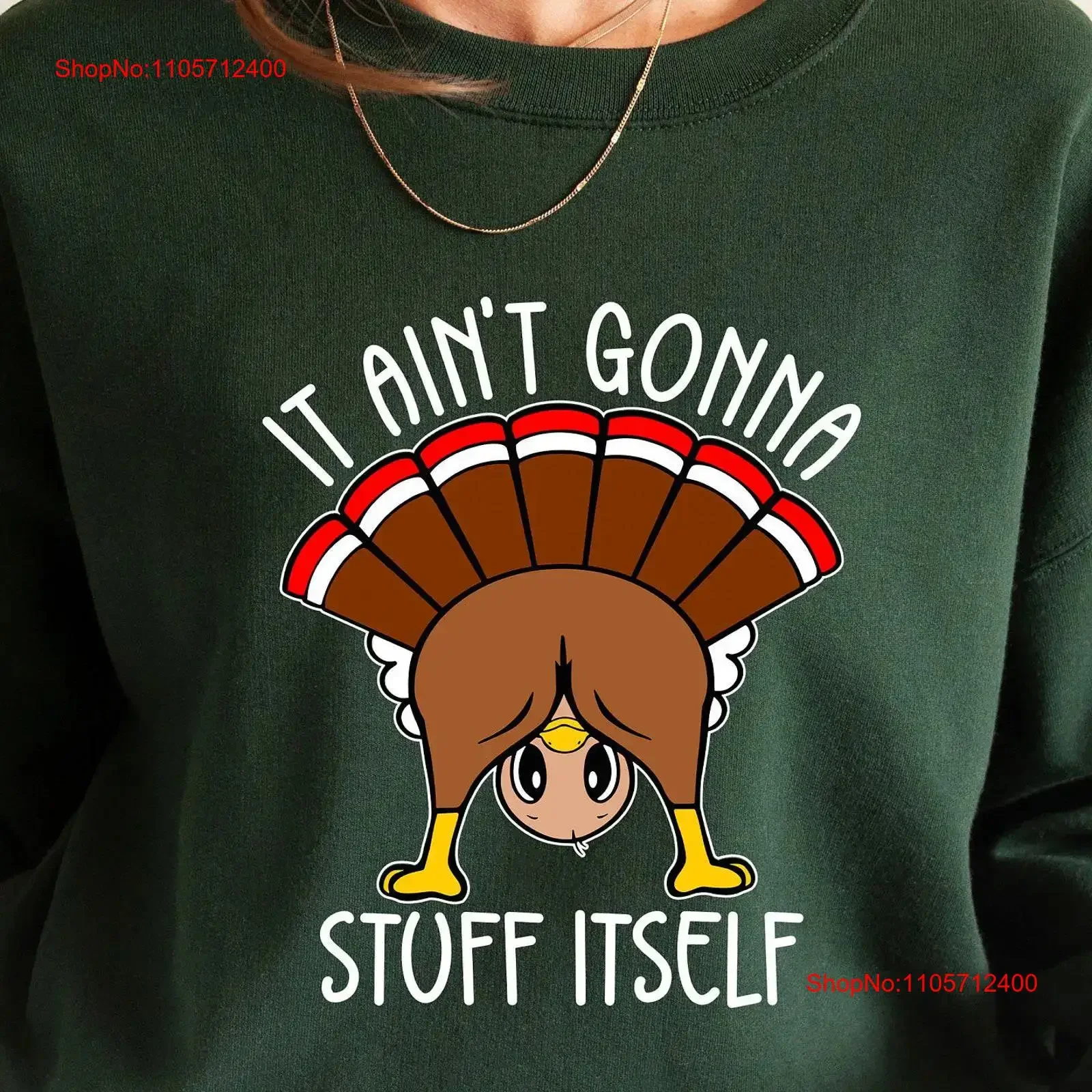 Vintage Turkey SweaT T Shirt Thanksgiving Cute Fall It Aint Gonna Stuff Itself vintage Washed Casual Unisex Breathable